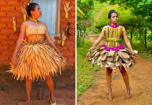 Influenciadora do TO viraliza com look de milho e recebe elogio de Glória Pires